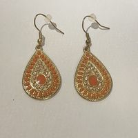 Ohrringe, Ohrhänger, Modeschmuck, orientalisch, rosa, gold