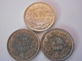 3  x 50 Rp. silber