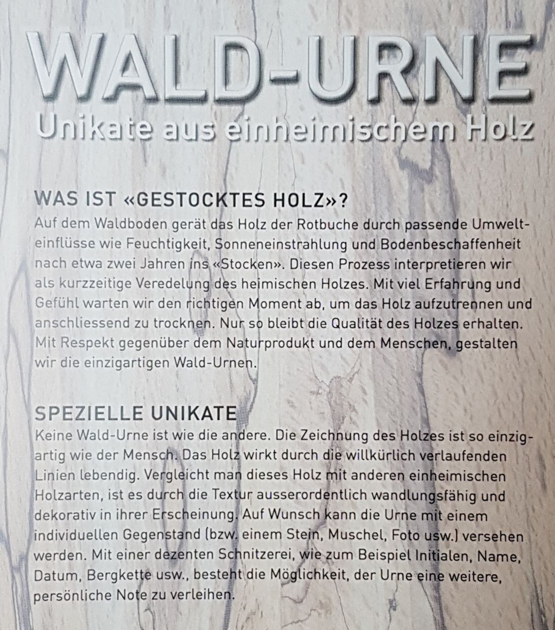 Vasen & Gefässe: Urne Waldurne (www.altegasse44.ch) – Neu (gemäss Beschreibung) aus Krattigen von Heutilli 1