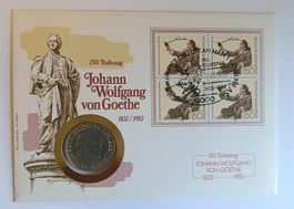 Numisbrief Johann Wolfgang von Goethe mit 5 DM Münze
