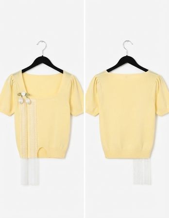 Schicker Damen Sommer-Pullover Gelb- Grösse S