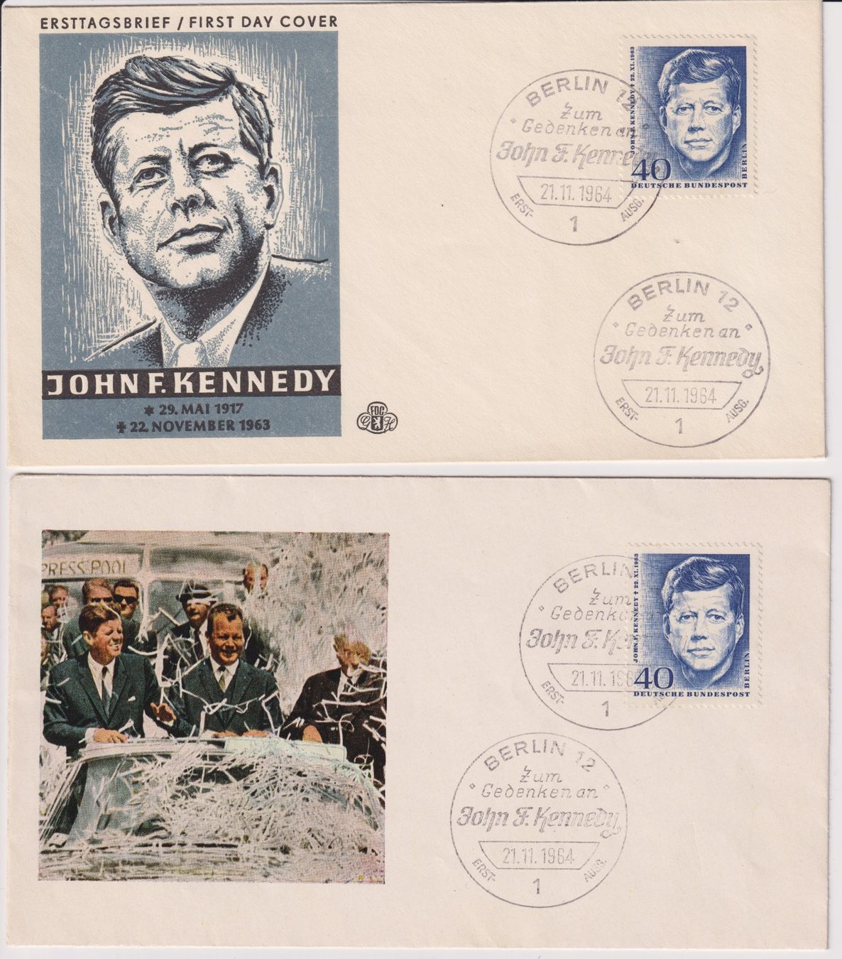 Tutti i francobolli: Bundespost Berlin, Kennedy Belege – Usato da Bellach venduto da qsearch 1