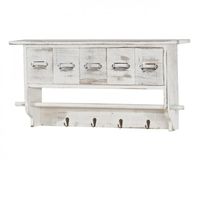 Garderobe mit 5 Schubladen 32x65x13cm, Shabby Look, weiss