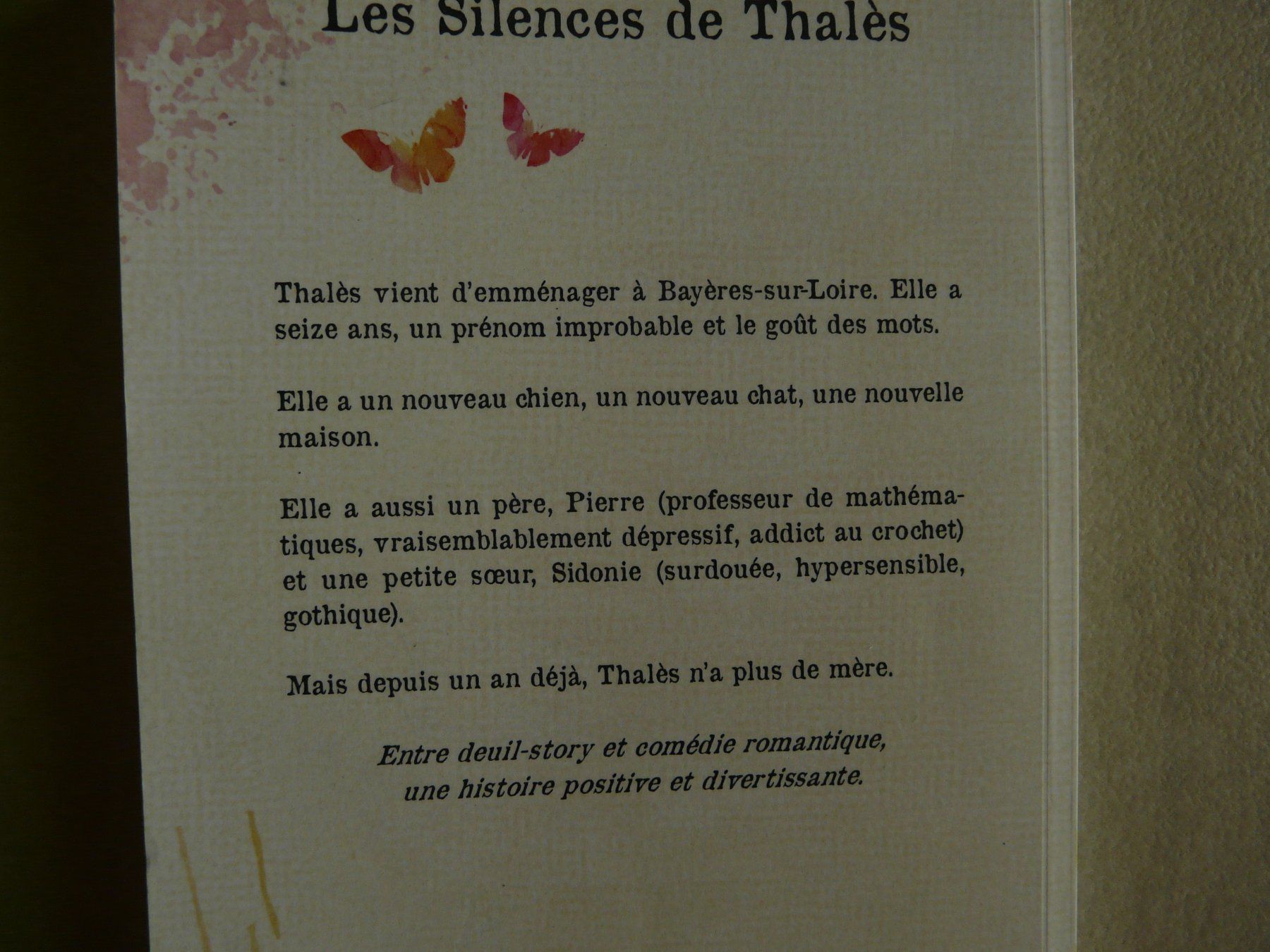 Livres: Les silences de Thalès – Neuf (Voir description) à ERLINSBACH par doudouce 1