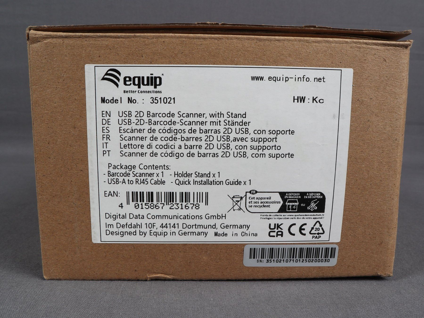 Scanner: EQUIP Mod.Nr351021 USB Barcode Scanner mit Ständer – Nuovo (secondo la descrizione) da Steinen venduto da Restwert_Steinen 9