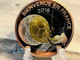 Medaille EM 2016 Frankreich Suisse 40mm 22g trimetallisch...