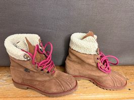Lacoste Boots Damen Gr.37 Wildleder Braun