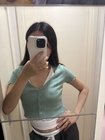 New!!! XS mint green Bershka top