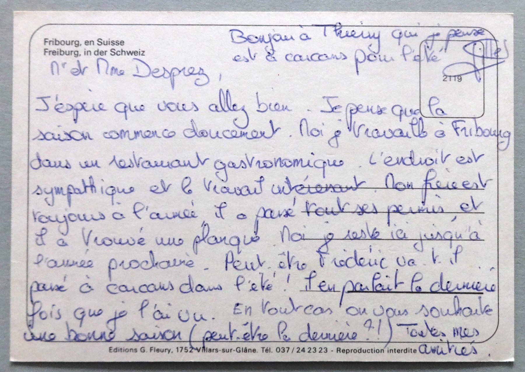Cartes postales: Fribourg - Freiburg – D'occasion à Fétigny par Billy2miny 1