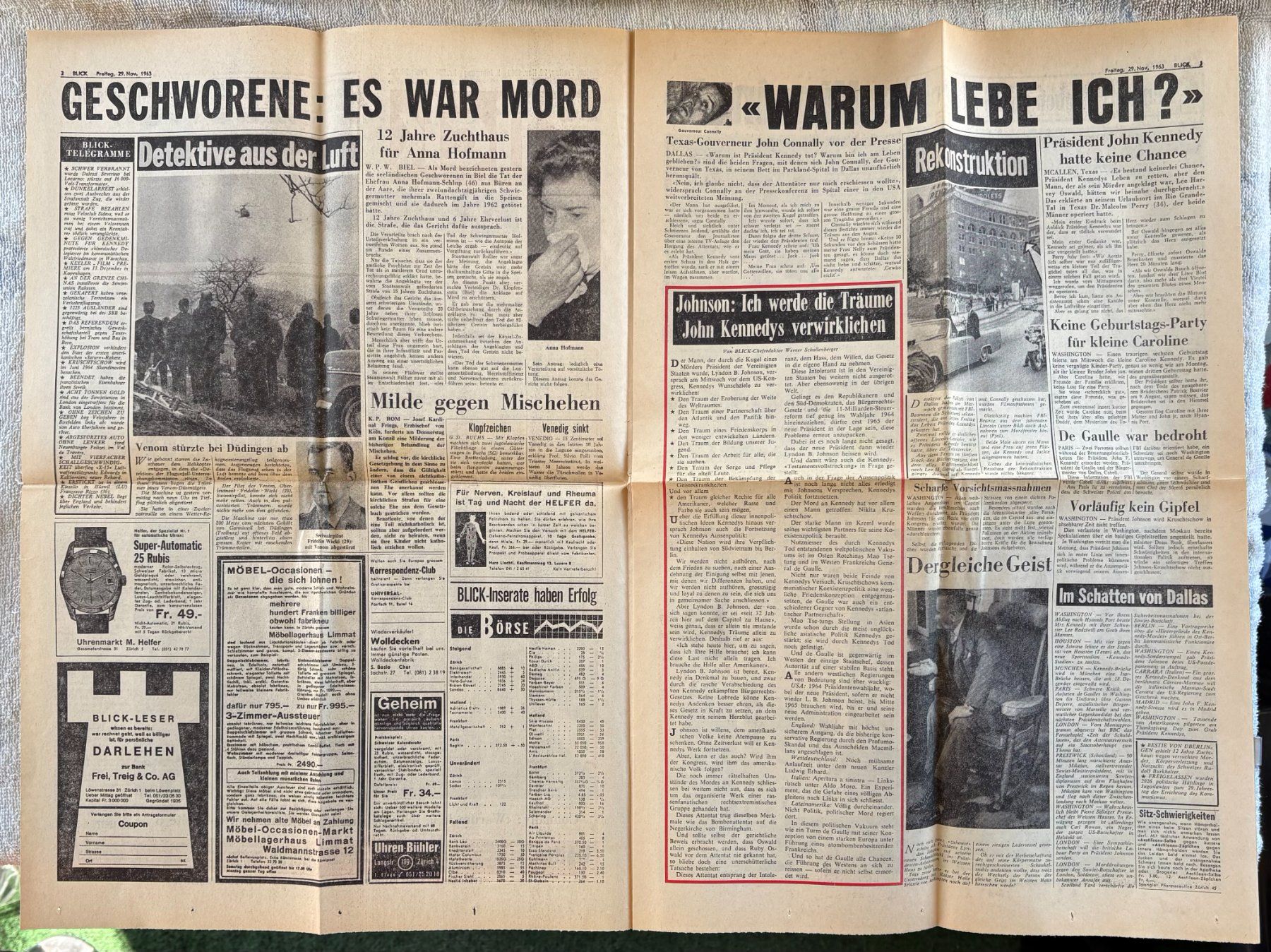 Riviste & Magazine: BLICK VOM 29. NOVEMBER 1963 – Usato da Ostermundigen venduto da Wyatt-Earp 2