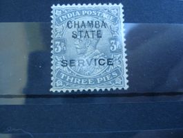 Alte Marke Indien, Überdruck Chamba State, Service