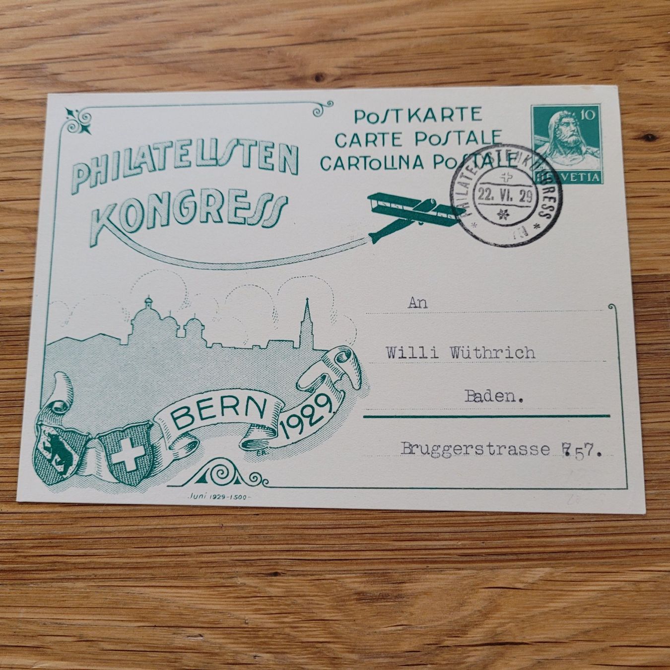 Alle Briefmarken: Luftpost Brief 1939 Bern Baden Kongres – Gebraucht aus Biel/Bienne von Destockweb