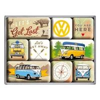 VW Bulli Bus T1 Magnet Set 9teilig Let's GetLost