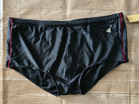 🆕️ Lahco Herren Badehose (3XL) 60 - Schwarz/Rot (D10)