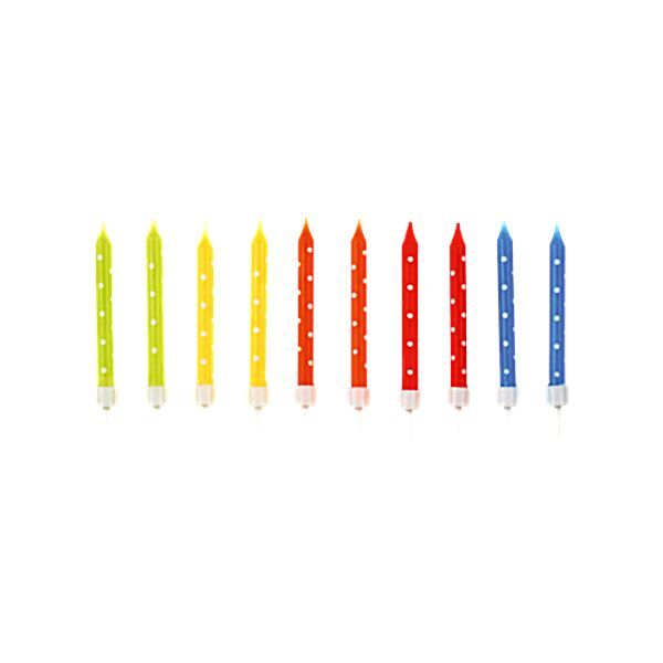 Candele: Geburtstagskerzen Bunt gepunktet 24 Stk – Nuovo e nell'imballaggio originale da Wettingen venduto da Swala 1