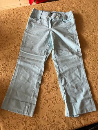 Pantaloni 3/4 azzurri misto viscosa tg.40