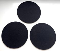 3 x Untersetzer Filz von DAFF schwarz Ø 20 cm - wie NEU