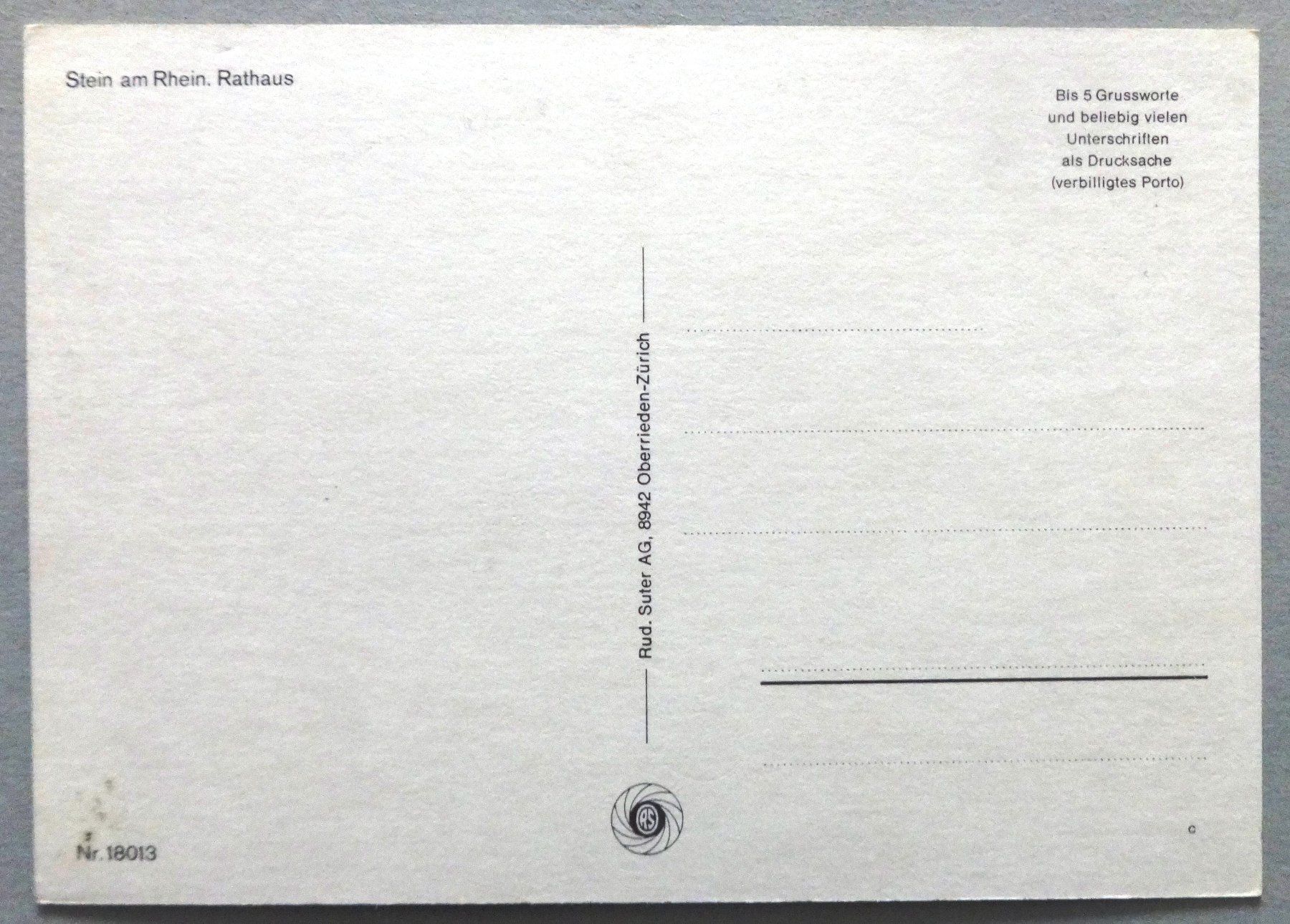 Cartoline postali: Stein am Rhein, Rathaus – Usato da Fétigny venduto da Billy2miny 1