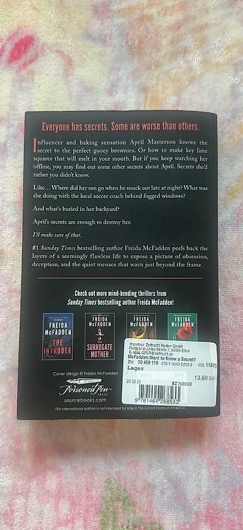 Libri: Want To Know A Secret?  Freida McFadden – Usato da Bellinzona venduto da nan_89sf 1