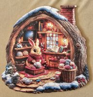 Süsses Holzpuzzle "Hase" Grösse A3