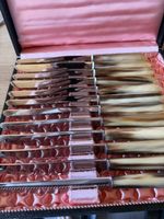 Besteckset Horn Griffe Messer 12er Set Vintage Edles Etui 49