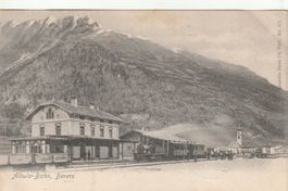 AK  Albula - Bahn , Bevers Bahnhof 1903