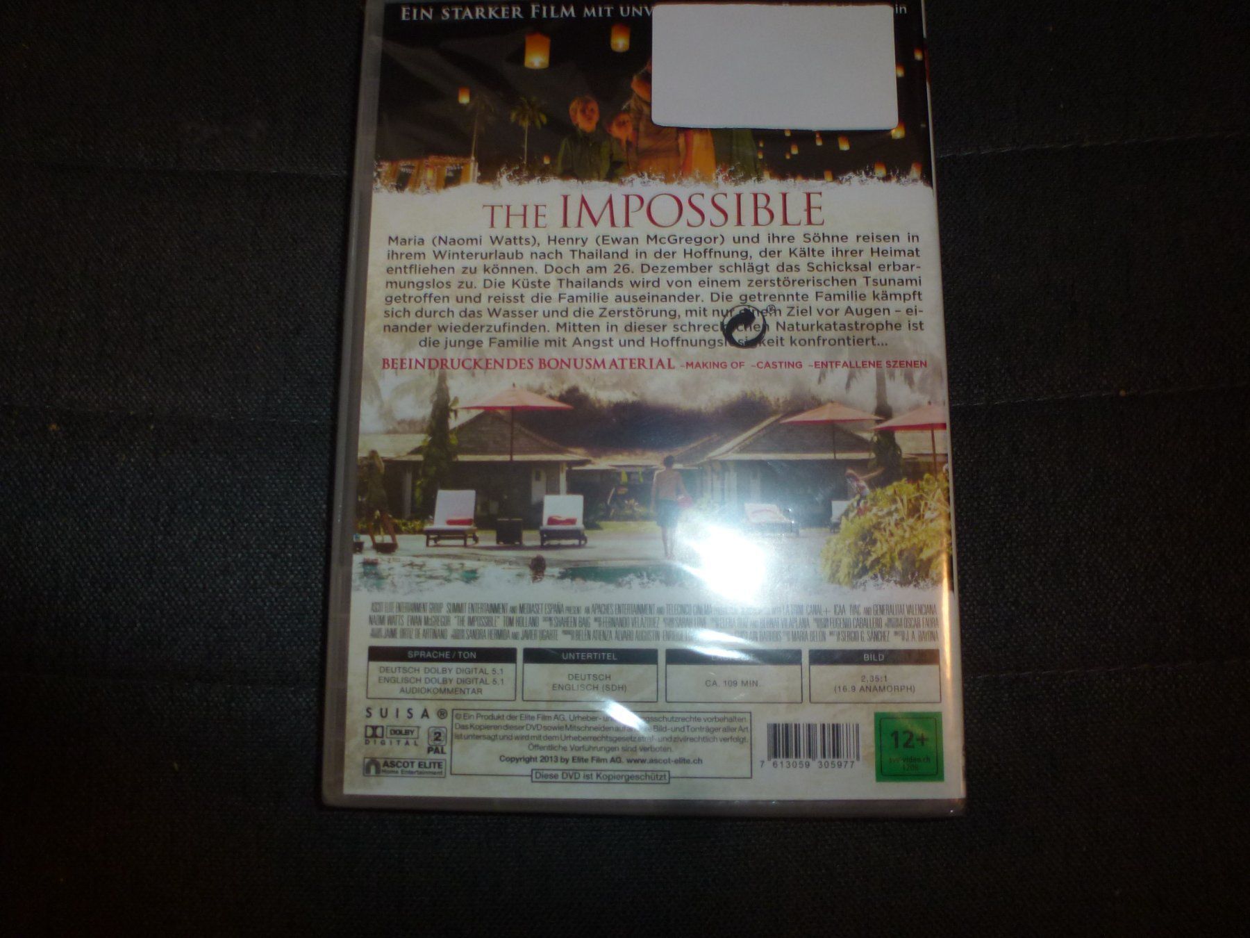 Tutti i DVDs: The Impossible DVD NEUWARE – Nuovo e nell'imballaggio originale da Olten venduto da Disc-Verkauf 1