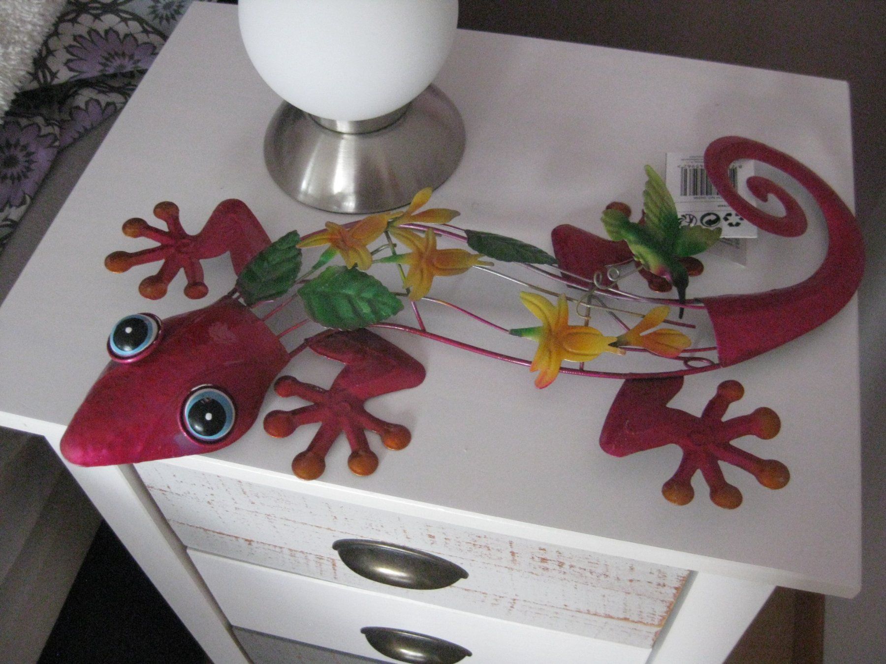 Toutes les décorations: Schöner Metall GECKO mit Kolibri – Neuf (Voir description) à Romanshorn par Wazoohandlung 2