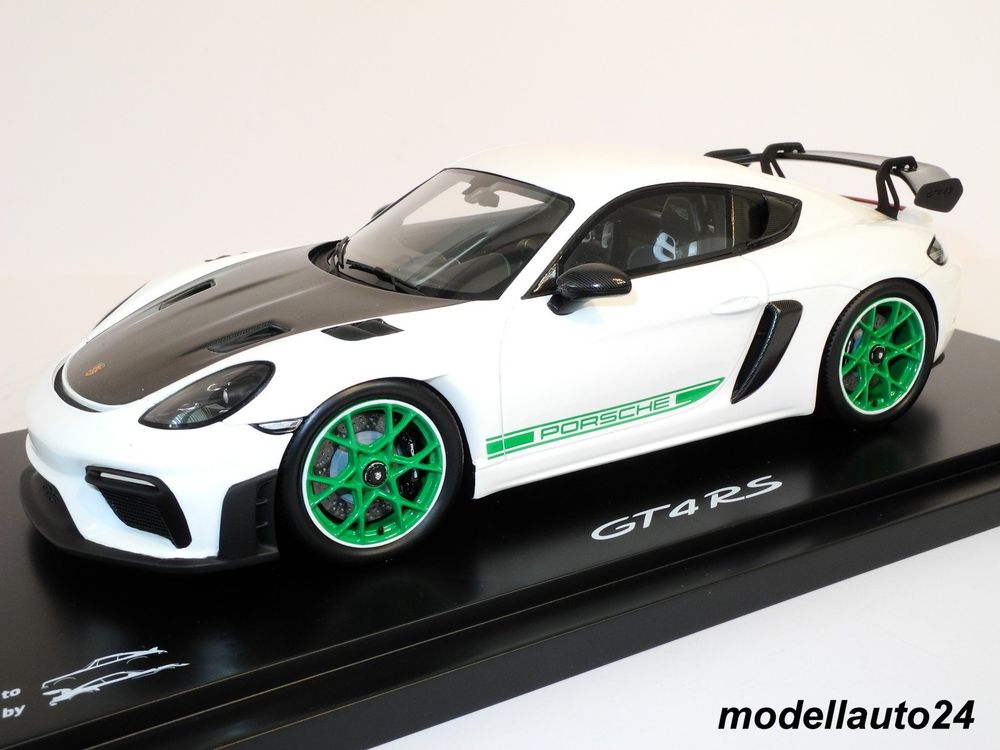 Porsche 718 (982) Cayman GT4 RS 2021 weiss-grün / Spark 1:18 (Neu und ...