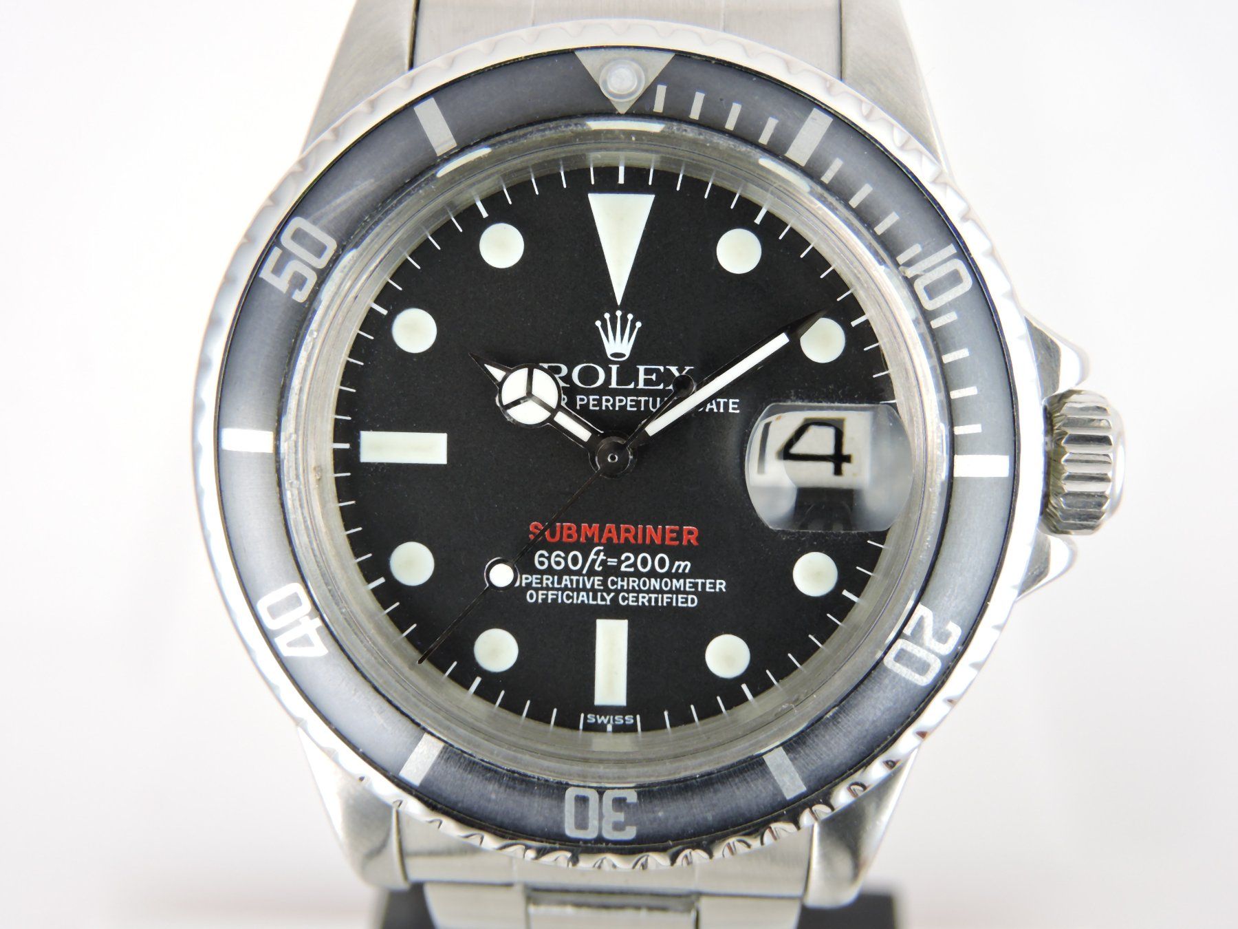 Rolex Orologi: 1972 Rolex Luminova Red Submariner 1680 MK8 – Usato da Bern venduto da Vintage-Oyster 3