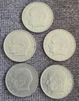 5x Deutsche Mark 2 DM 1966/67 Max Planck