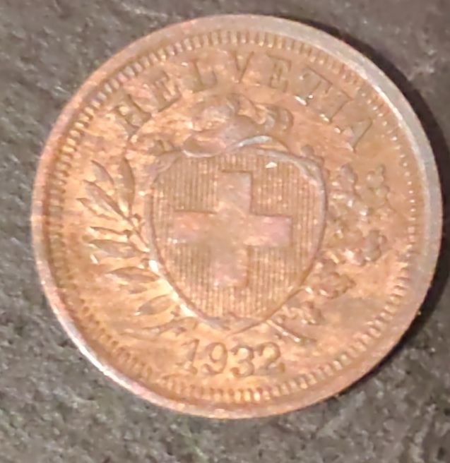 Tutti le monete: Schweizer 1 Rappen Münze 1932 – Usato da Schiers venduto da Pet70 1