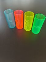 Coca Cola Gläser neon, 4 Stück gelb, blau, grün, pink