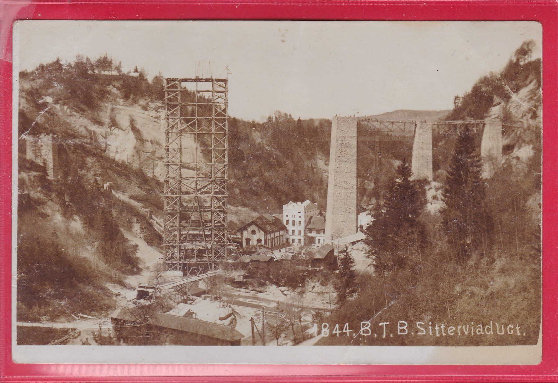 Cartoline postali: B.T.B. SITTERVIADUKT IM BAU – Usato da Oberrieden venduto da Gebirgsstelze