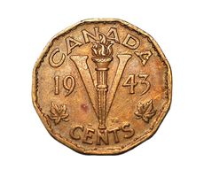 5 Cent Münze aus Canada von 1943