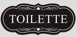 Sticker mit Aufschrift TOILETTE (weiss od. schwarz)