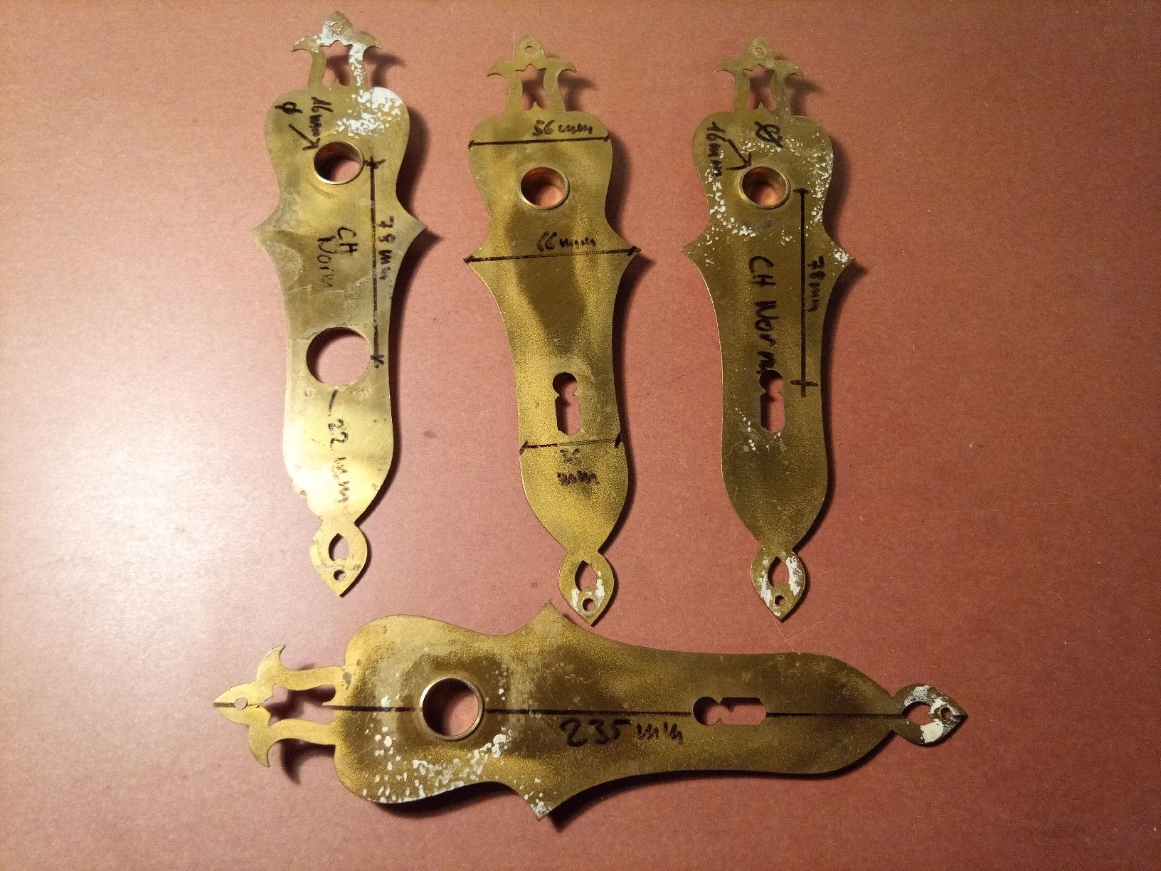Ferramenta: Schöne Jugendstil Türschilder Messing – Usato da basel venduto da markusb07 7
