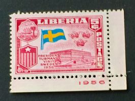 Briefmarken aus Liberia Staatsbesuch in der Schweden 