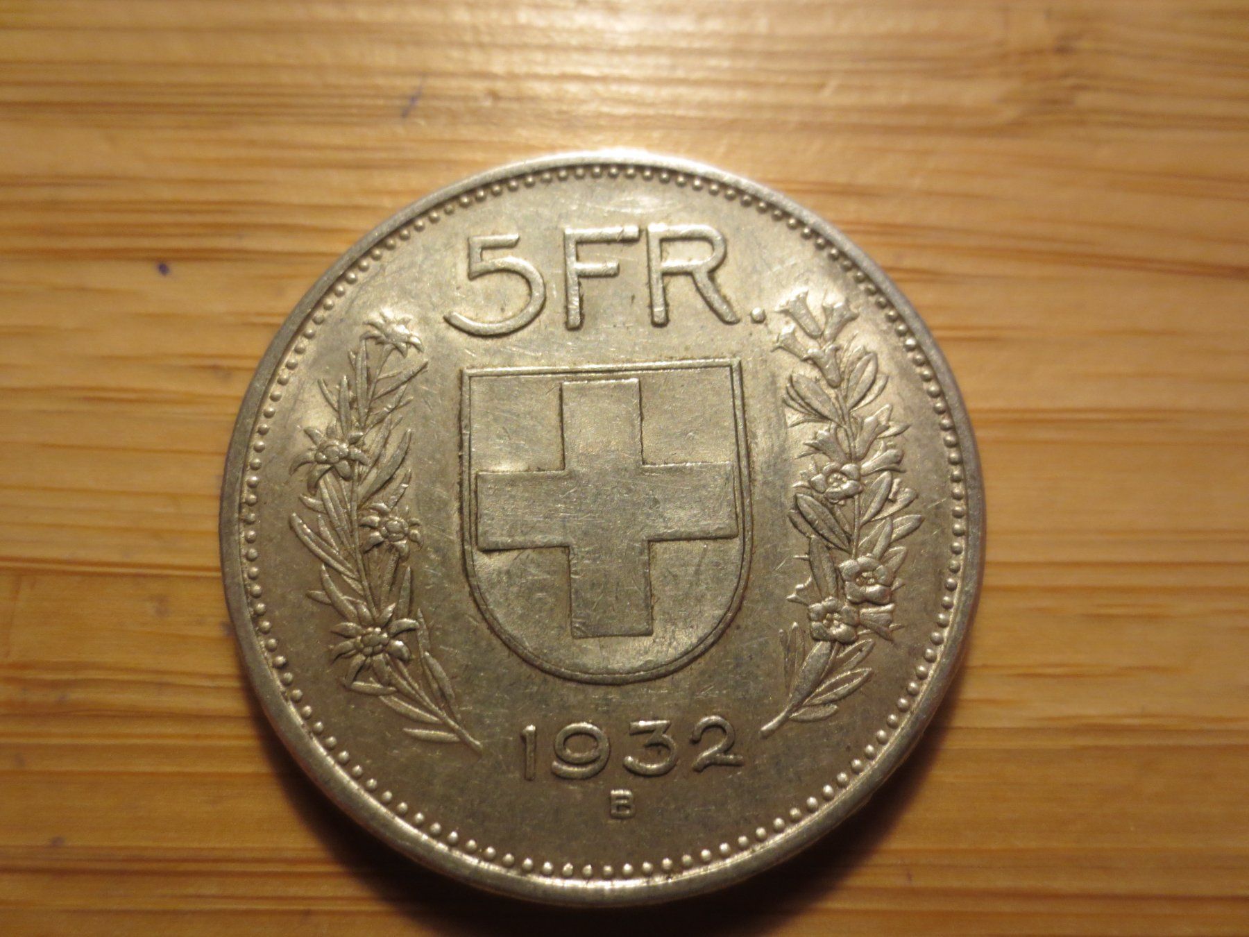 Tutti le monete: 5 Fr Silbermünze 1932 – Usato da Weier im Emmental venduto da waefler03