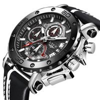 Edler Chronograph Uhr Chrono Armbanduhr Herrenuhr Datum
