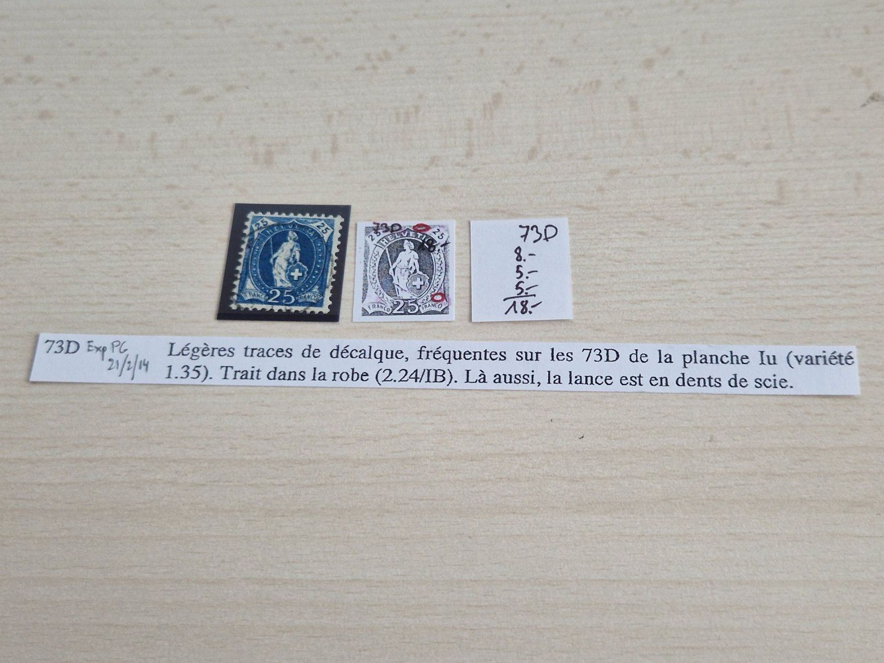 Alle Briefmarken: Stehende 73D.2.24/IB plus Abart ab 1.- – Gebraucht aus Burgdorf von Glossy01