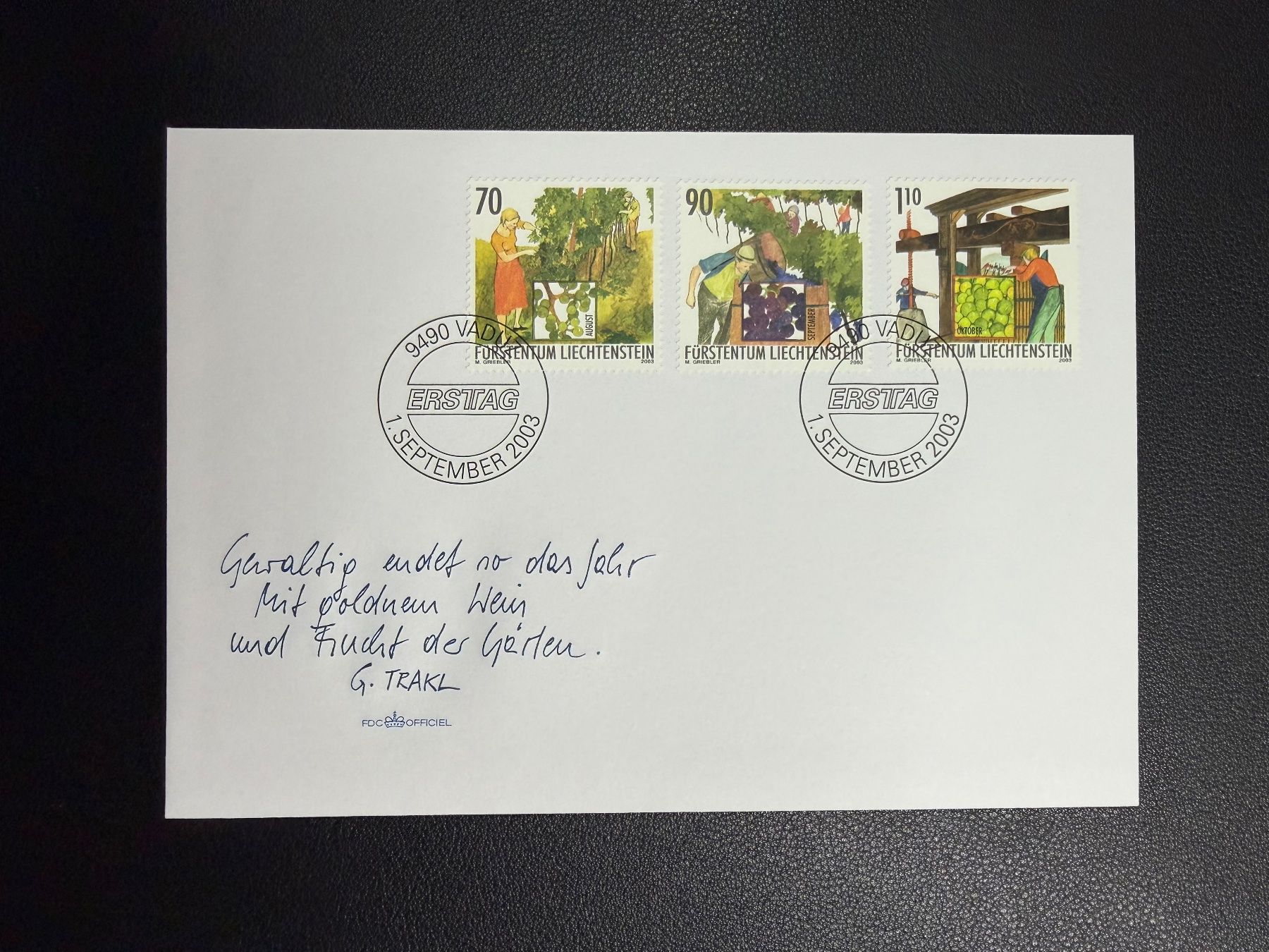 Tous les timbres: Liechtenstein FDC 2003 – D'occasion à oberrüti par jeanmei