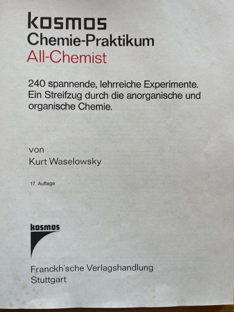 Kit di costruzioni: Kosmos Experimentierkasten Chemie 1987 – Usato da Lichtensteig venduto da jumisajoja 6