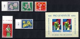 Pro Juventute Satz 1962, Kat-Nr. J193-J199, postfrisch **