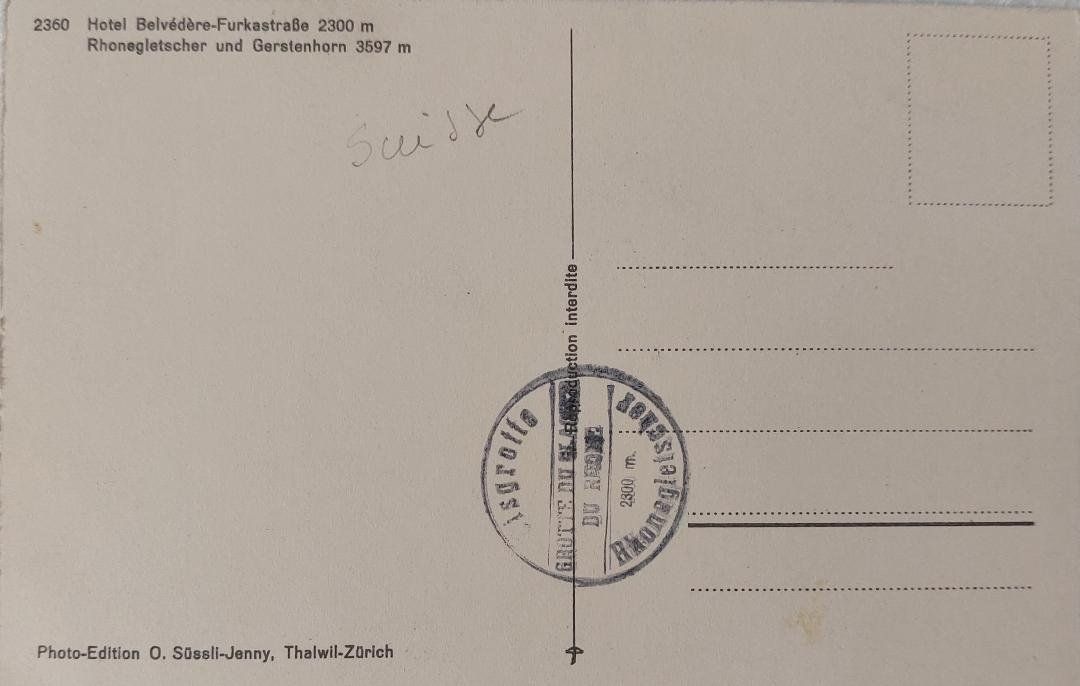 Cartoline postali: FURKASTRASSE - Hôtel Belvédère – Usato da Delémont venduto da Domdom1 1
