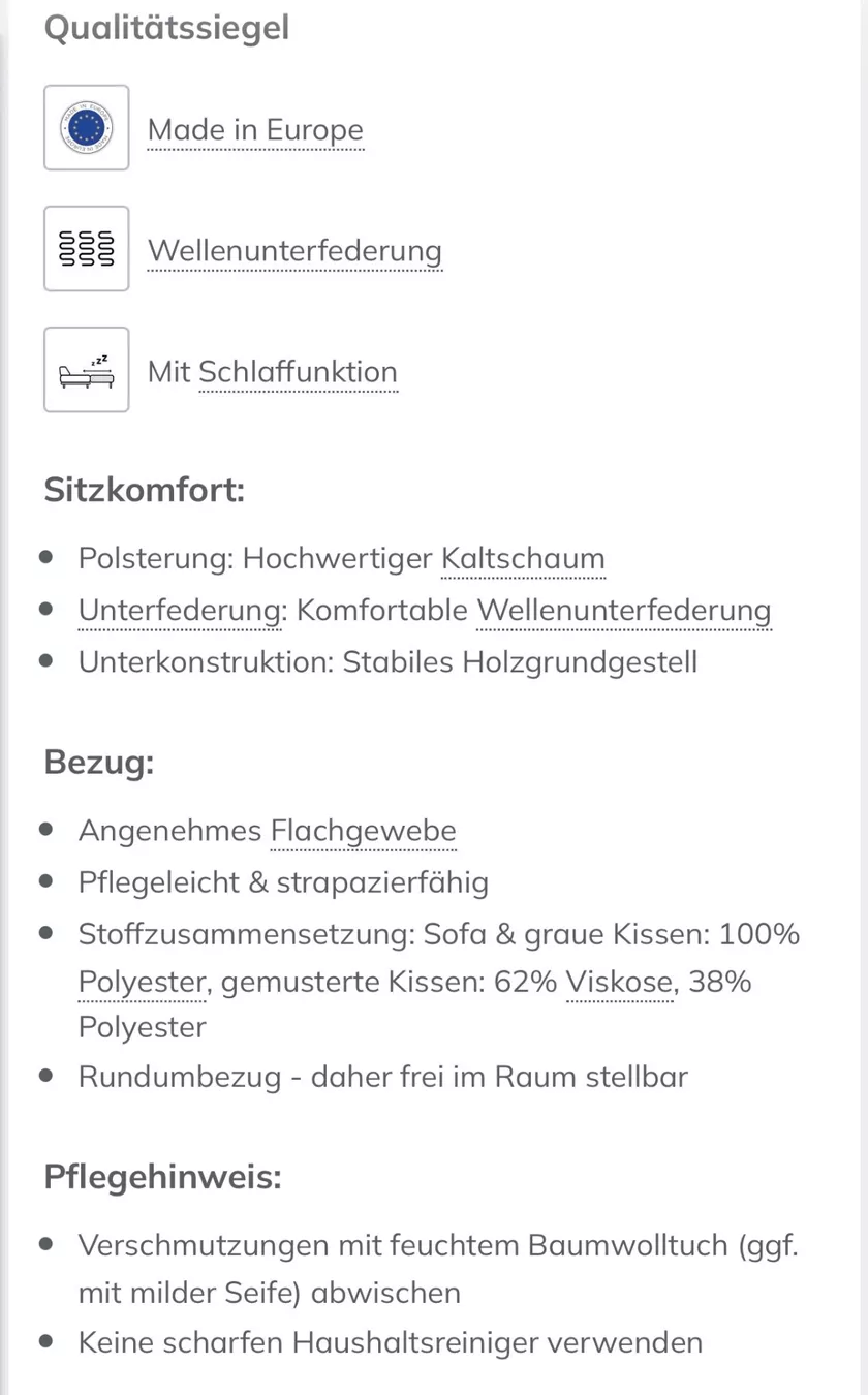 Sofas: Ecksofa Kintom Flachgewebe – Gebraucht aus Zollbrück von sazue91 6