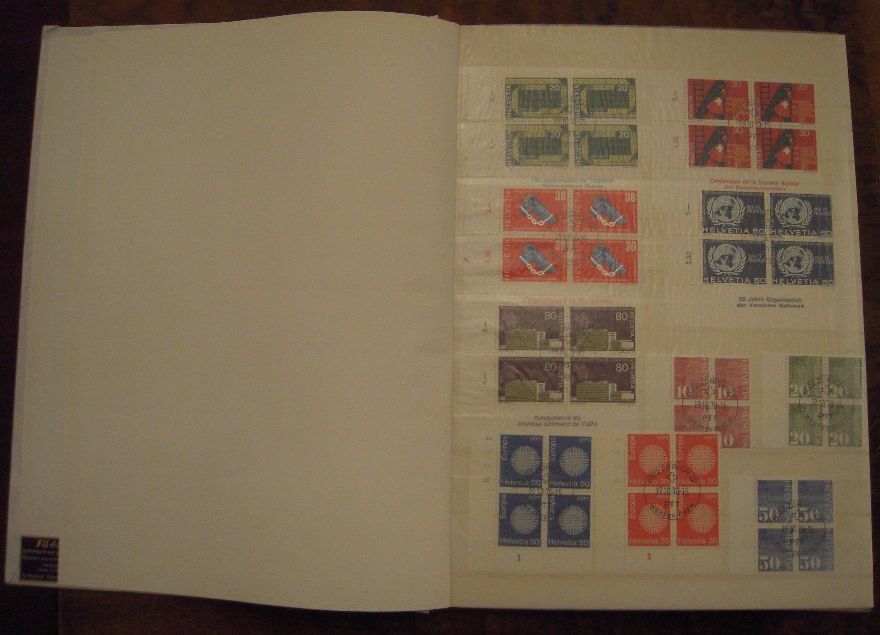 Tutti i francobolli: Viererblocks Schweiz 1970-1978, gest. meist FD – Usato da Stallikon venduto da Saentis2014 1