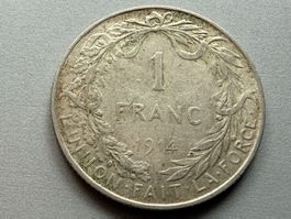 1 Franc 1914 Belgien - Silber 835/1000