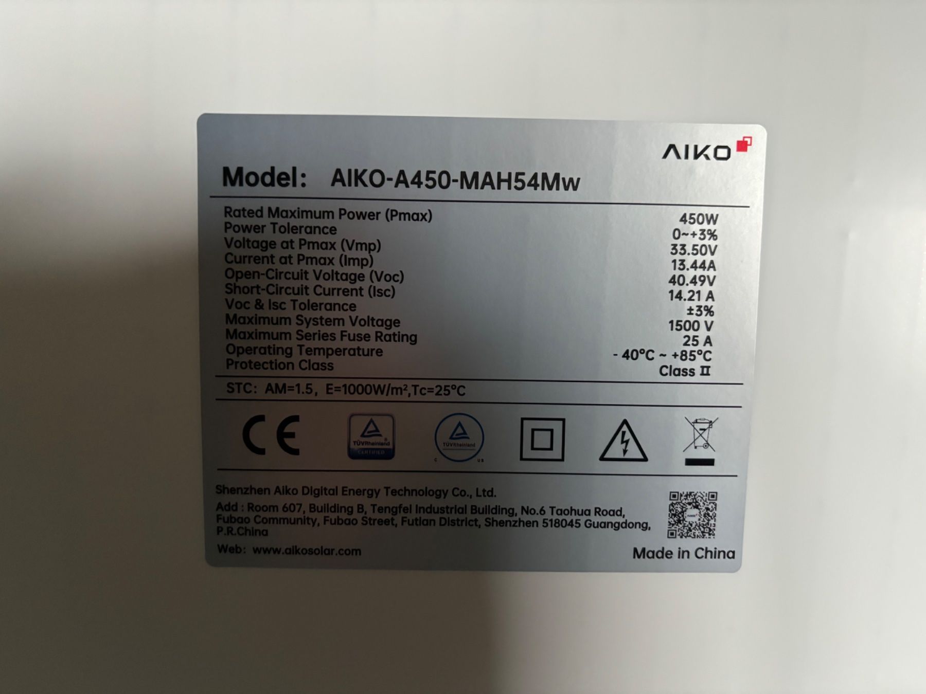 Dispositivi a energia solare: Solarmodul AIKO-A450-MAH54MW G1 – Nuovo (secondo la descrizione) da Aeschi SO venduto da Bluemail 1