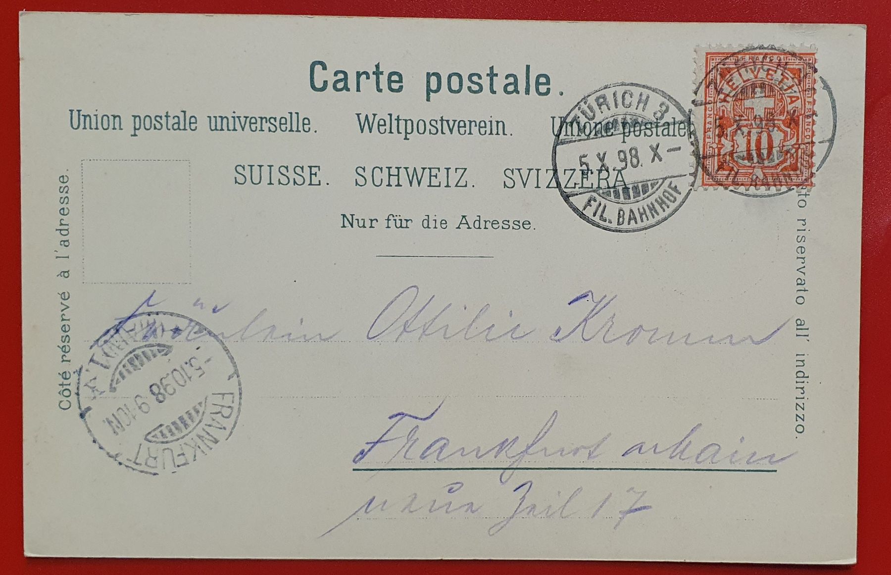 Ansichtskarten: Gruss aus Zürich 1898 – Gebraucht aus Kreuzlingen von Rschweiz1 1